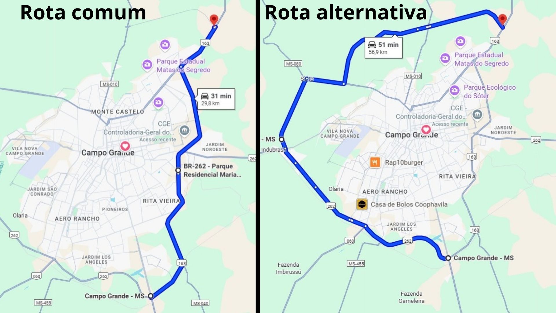 Veja a rota alternativa para evitar a BR-163 hoje e amanh&atilde;