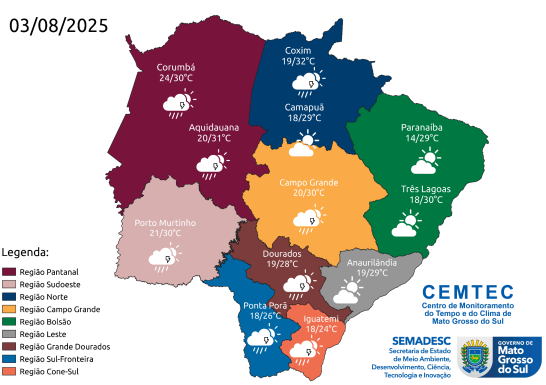 Avanço de frente fria vira o tempo e MS pode ter tempestade nesta semana