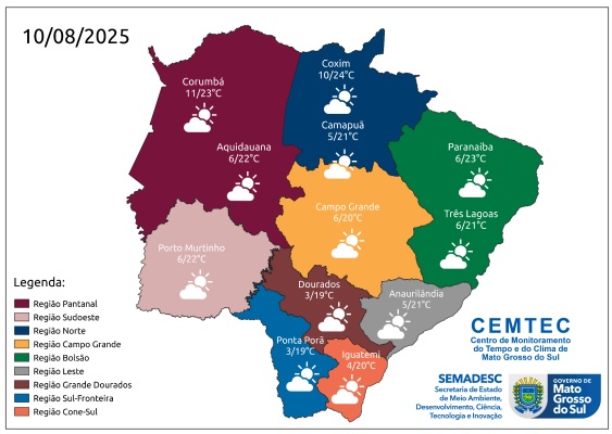MS deve ter frio intenso de 0°C com risco de geada a partir desta sexta-feira MS deve ter frio intenso de 0°C com risco de geada a partir desta sexta-feira