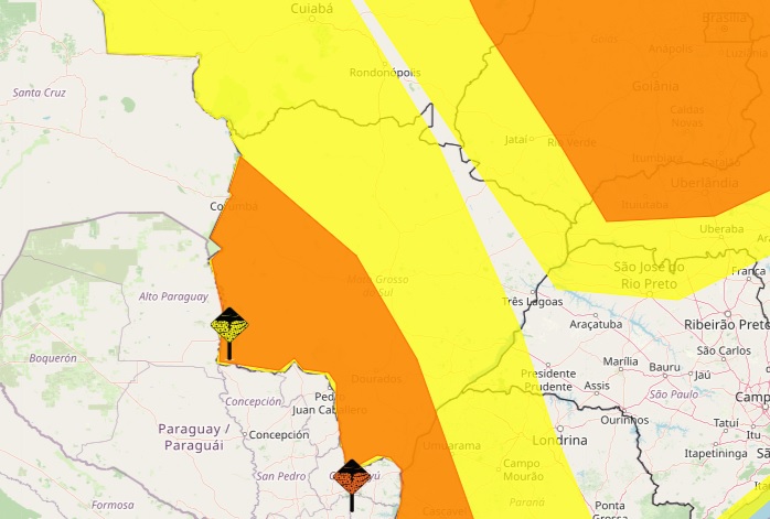MS tem alerta vigente de perigo de tempestades