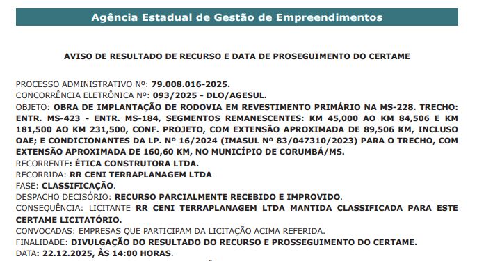 Cascalhamento da MS-228 vai impedir que fique submersa durante as cheia da plan&iacute;cie, o que n&atilde;o ocorre desde 2018