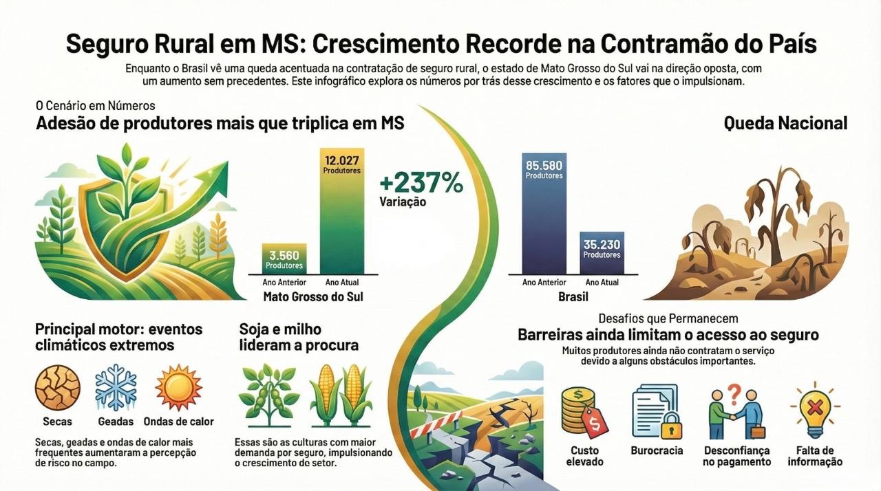 As lavouras de soja e milho lideram as contratações de seguro