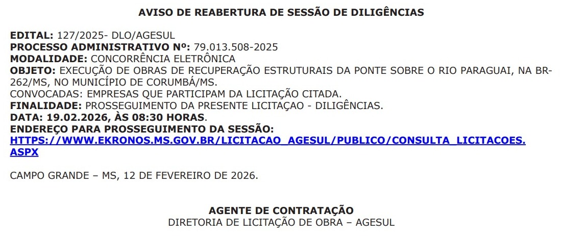 Ponte sobre o Rio Paraguai em Corumb&aacute; tem graves anomalias, segundo Defesa Civil 