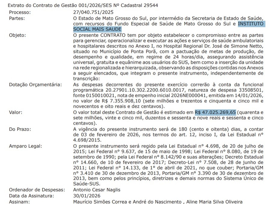 Instituto Social Mais Sa&uacute;de tamb&eacute;m segue na disputa &nbsp;do chamamento p&uacute;blico pelo hospital de Ponta Por&atilde;