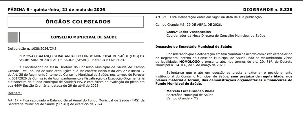 reprova&ccedil;&atilde;o contas sesau