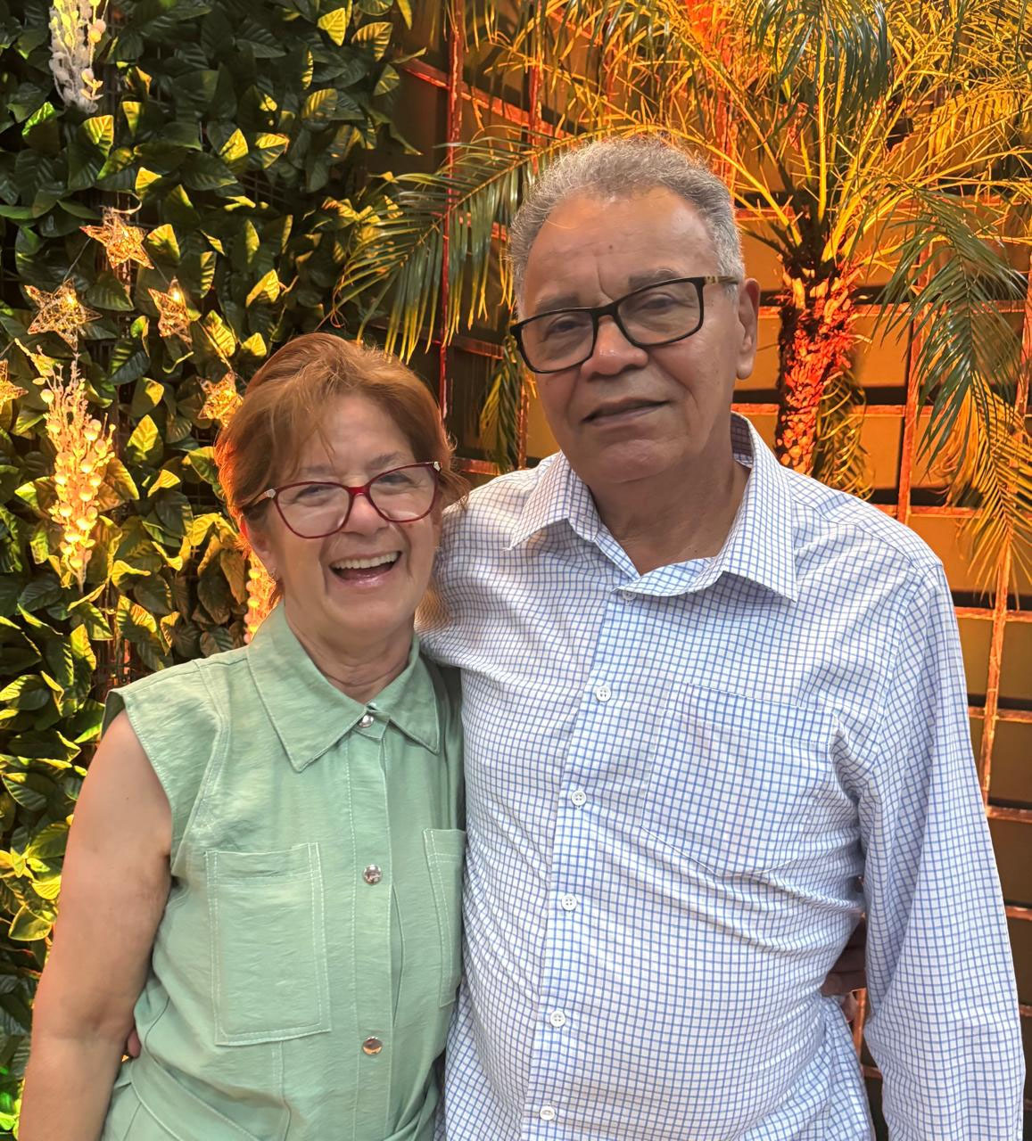 Francisca Viana da Silva e Petrucio Narciso da Silva, que hoje comemoram 55 anos de casamento (Bodas de Ametista)
