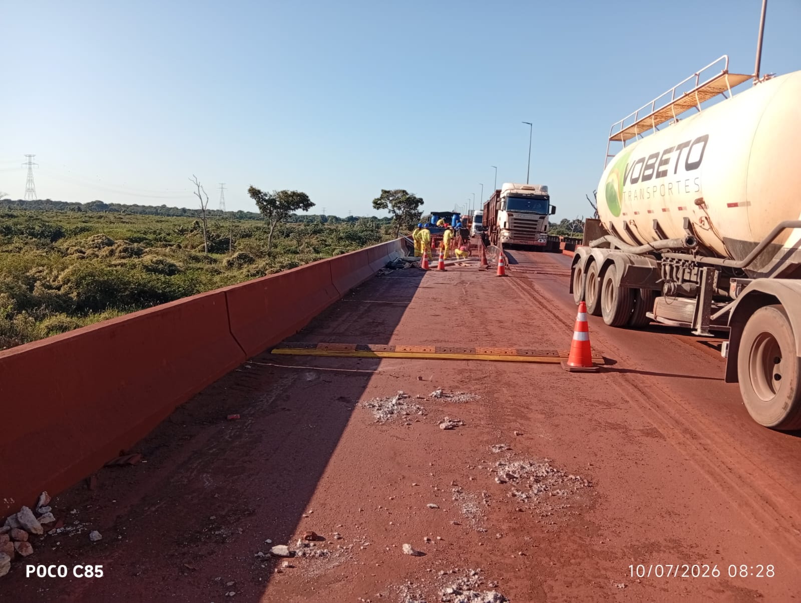 Ponte funciona com meia pista desde o dia 12 de junho