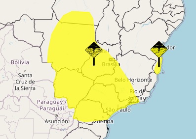 Alerta de perigo potencial de tempestade &eacute; v&aacute;lido para todo o Estado