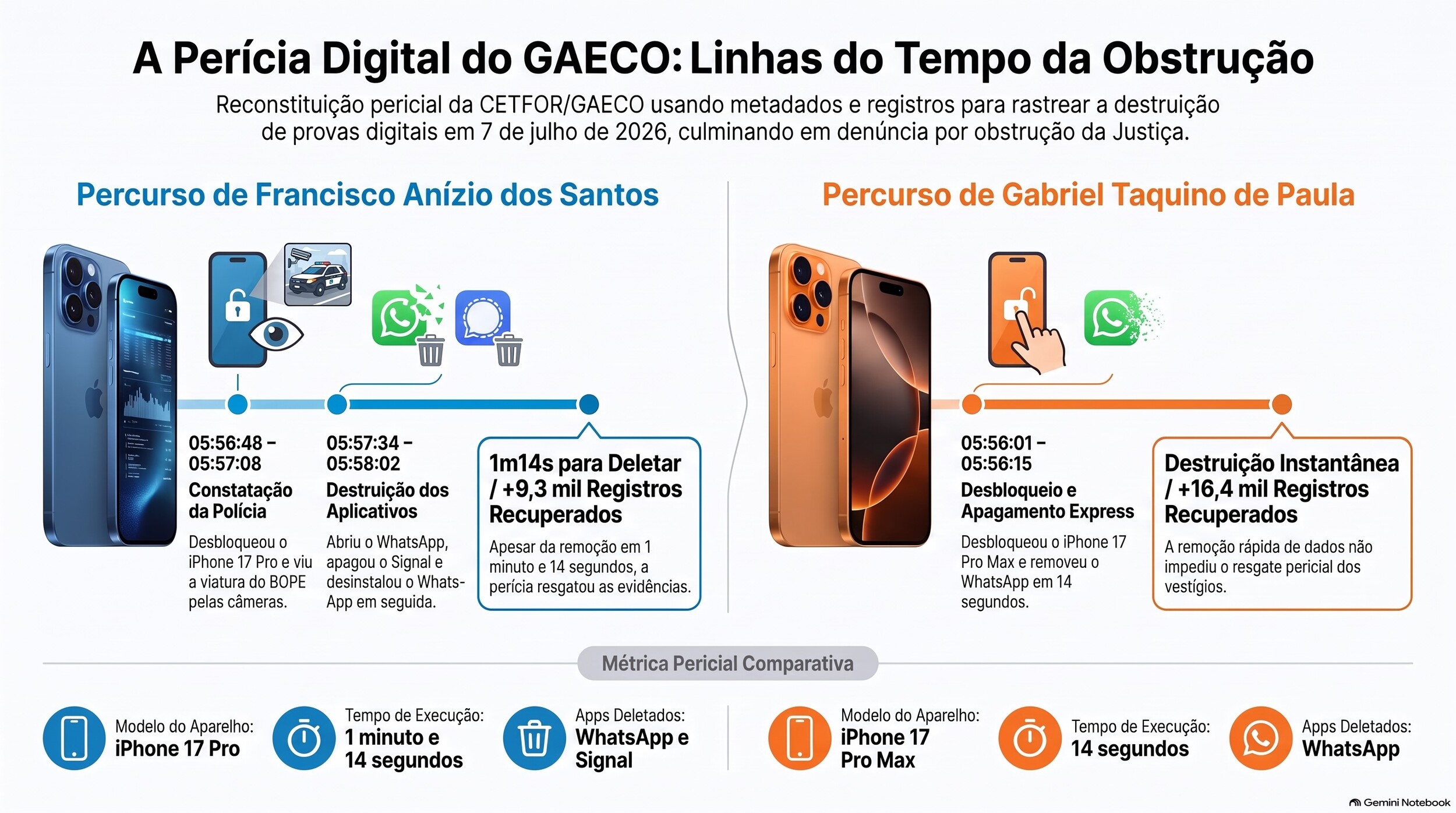 O acusado Francisco Anizio apagou as provas (aplicativos Signal e WhatsApp) quando viu as equipes do Bope/Gaeco chegando em sua casa por meio do sistema de vigil&acirc;ncia