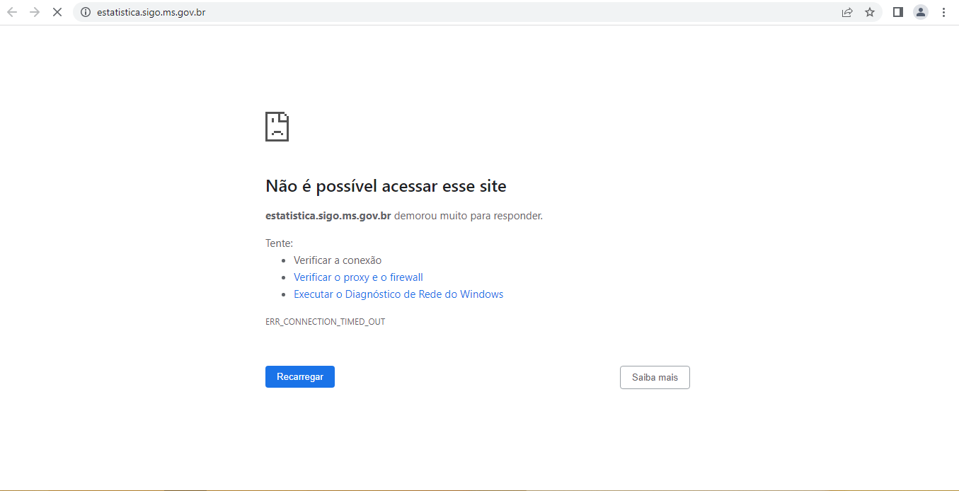 A Secretaria de Justiça de Segurança Pública já teve episódios de instabilidades no sistema Sigo