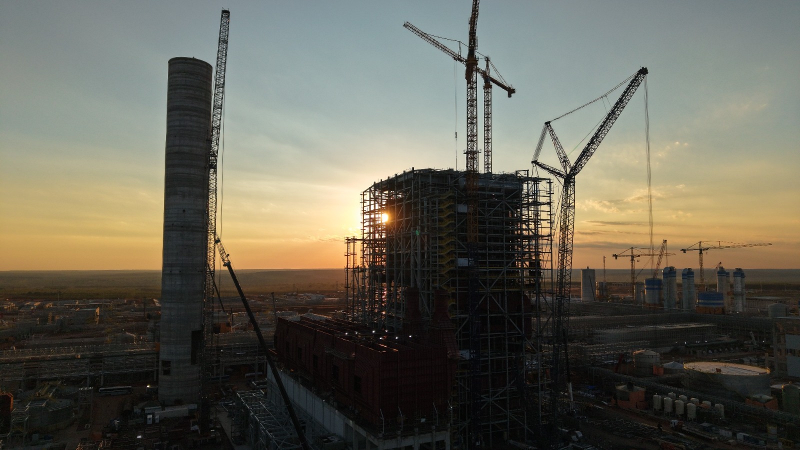 Vista a&eacute;rea das obras da megaf&aacute;brica da Arauco, em Inoc&ecirc;ncia, que j&aacute; alcan&ccedil;aram 81% de execu&ccedil;&atilde;o. 