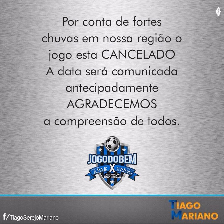 Chuva cancelou a partida de futebol. E agora?